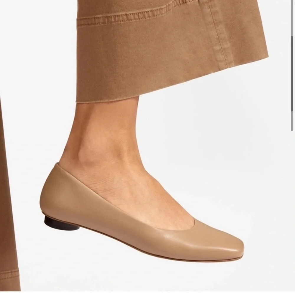 Everlane The 90’s Square Toe Tan Leather Heels Size 6 1/2 - Picture 2 of 9